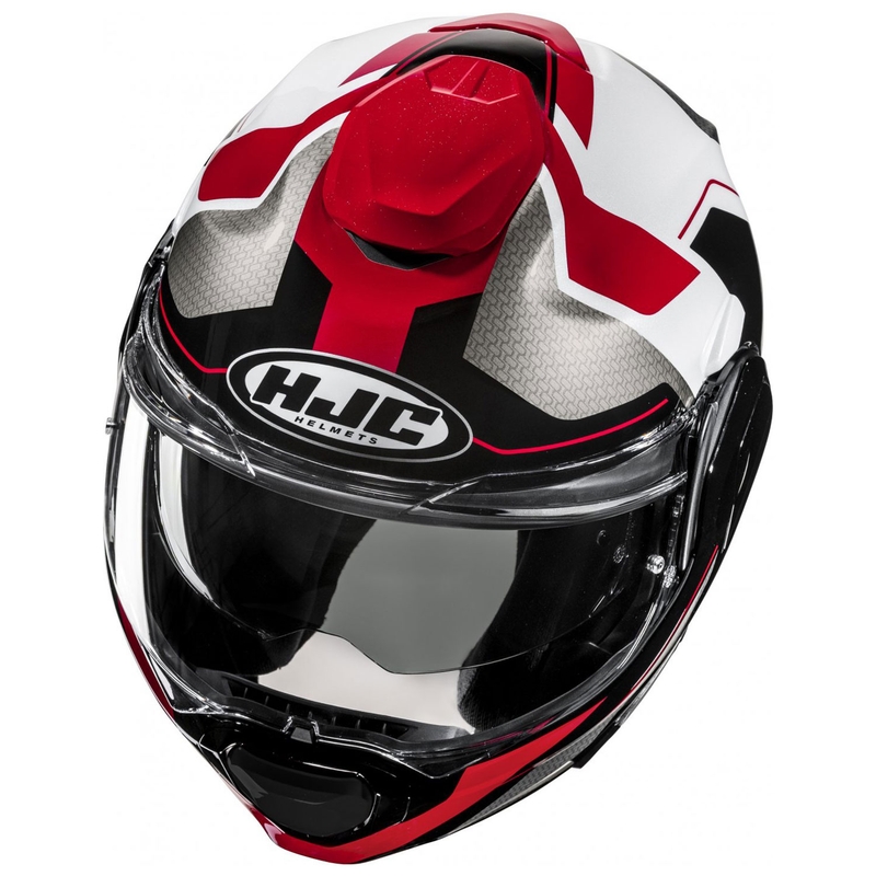 HJC F100 Bios MC1 сиво-черно-червена каска за мотоциклет