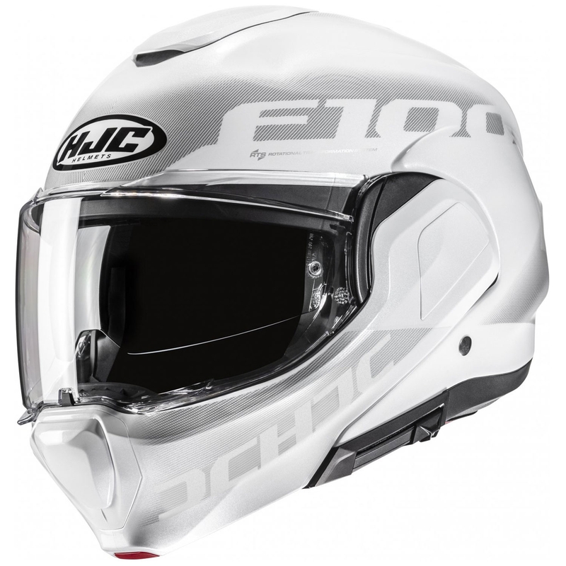 Обръщаща се мотоциклетна каска HJC F100 Hetal MC10 бяло-сива