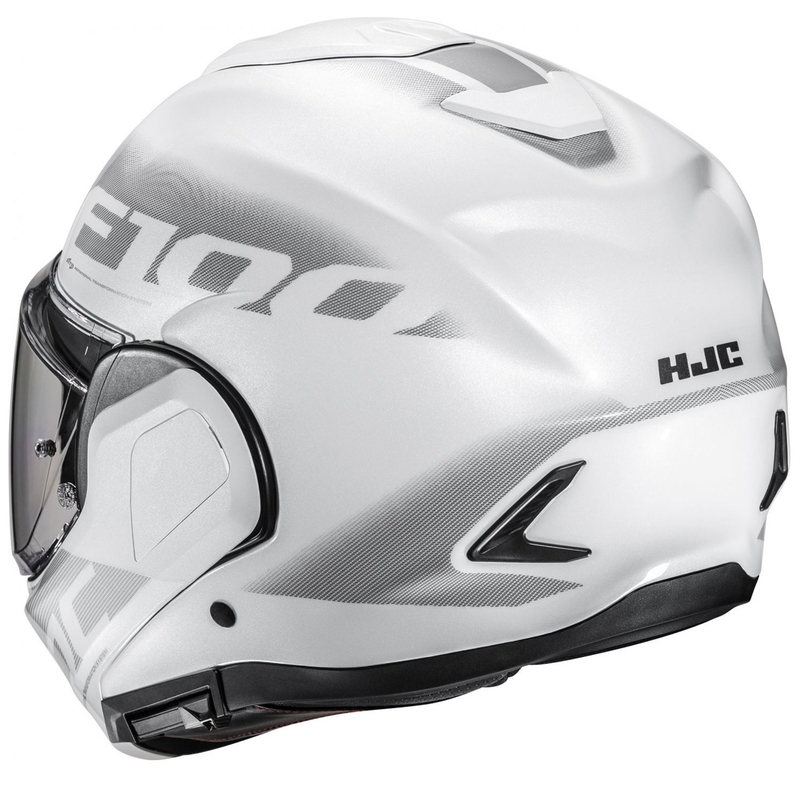 Обръщаща се мотоциклетна каска HJC F100 Hetal MC10 бяло-сива