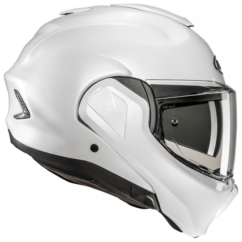 HJC F100 Solid перлено бяла каска за мотоциклет с обръщане