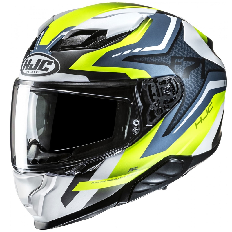 Интегрална мотоциклетна каска HJC F71 Fes MC3HSF бяло-флуорово жълто