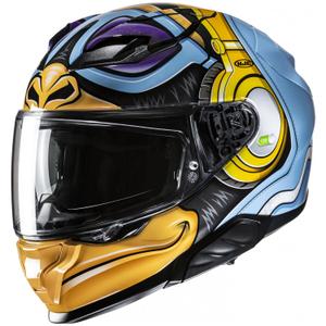 Интегрална мотоциклетна каска HJC F71 Monkey DJ MC23 синьо-жълта