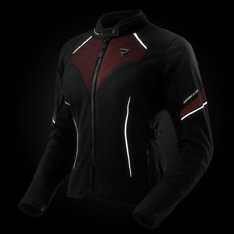 Дамско яке за мотоциклетизъм Rebelhorn Jax Black and Red