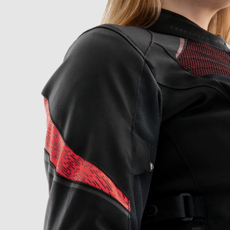 Дамско яке за мотоциклетизъм Rebelhorn Jax Black and Red
