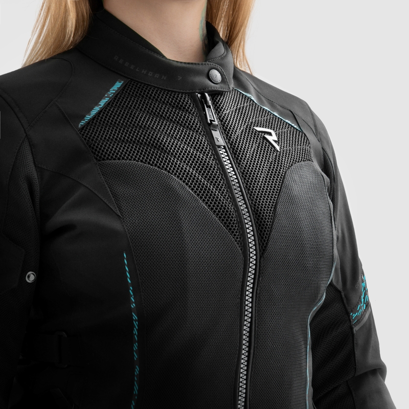 Дамско яке за мотоциклет Rebelhorn Jax Black and Mint