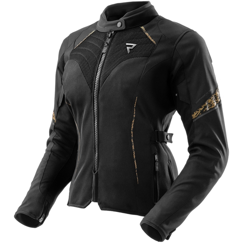 Дамско яке за мотоциклетизъм Rebelhorn Jax Black and Gold