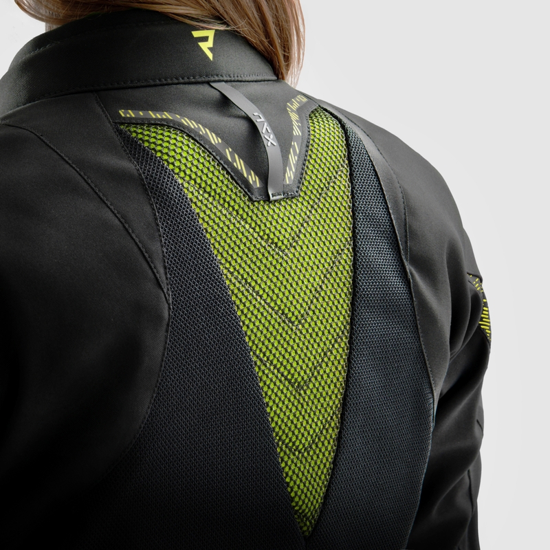 Дамско мотоциклетно яке Rebelhorn Jax black-fluo yellow