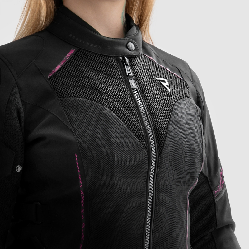 Дамско яке за мотоциклетизъм Rebelhorn Jax Black and Pink