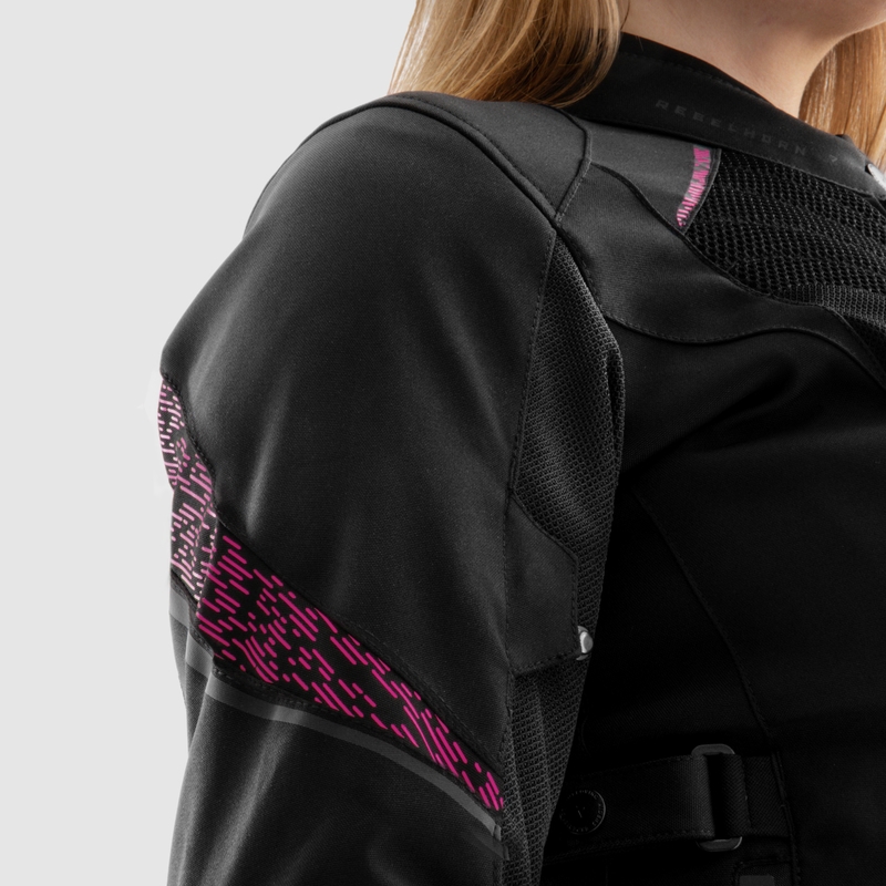 Дамско яке за мотоциклетизъм Rebelhorn Jax Black and Pink