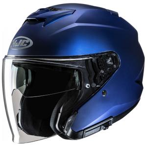 Отворена мотоциклетна каска HJC i31 Solid Semi Flat metallic blue