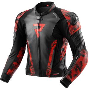 Мотоциклетно яке Rebelhorn Veloce от черна и червена кожа