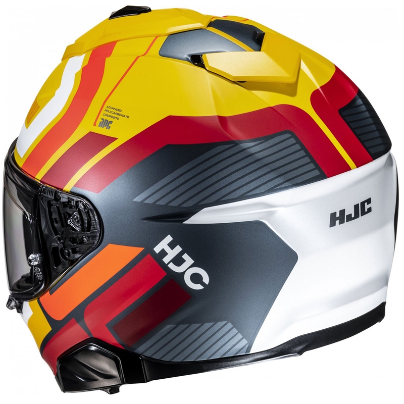Интегрална мотоциклетна каска HJC i71 Viz MC3SF жълто-червено-черна