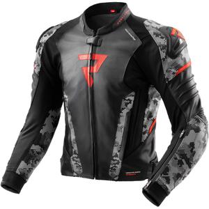 Кожено мотоциклетно яке Rebelhorn Veloce black-grey-fluo red