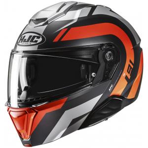 HJC i91 Arven MC6HSF обръщаща се мотоциклетна каска черно-сиво-оранжева