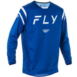 Тениска за мотокрос FLY Racing Kinetic Centre синьо и бяло