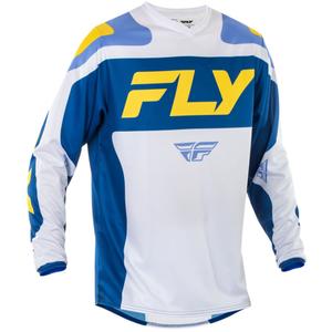 Тениска за мотокрос FLY Racing F-16 бяло-синьо-жълто