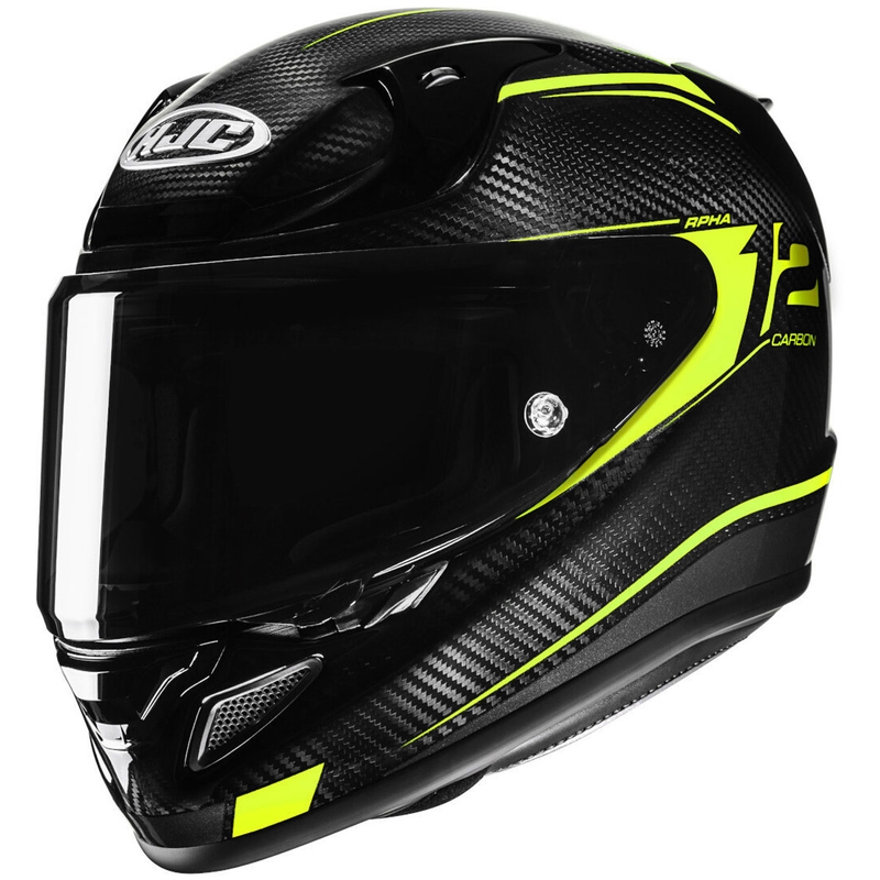 Интегрална мотоциклетна каска HJC RPHA 12 CARBON Keres MC3H флуорово жълто-черна