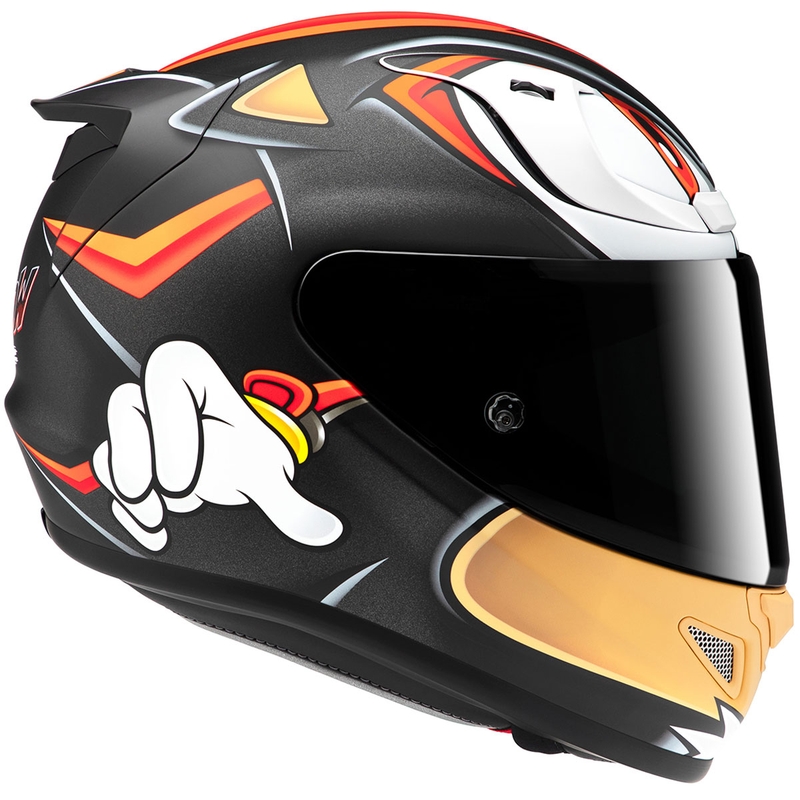 Интегрална мотоциклетна каска HJC RPHA 12 Shadow The Hedgehog MC1SF черно-червено-оранжева разпродажба