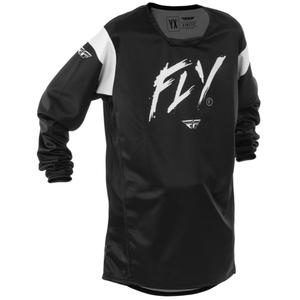 Детска тениска за мотокрос FLY Racing Kinetic Stoke черно и бяло