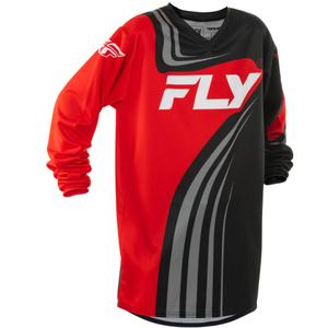 Детска тениска за мотокрос FLY Racing F-16 черно-червено-бяла