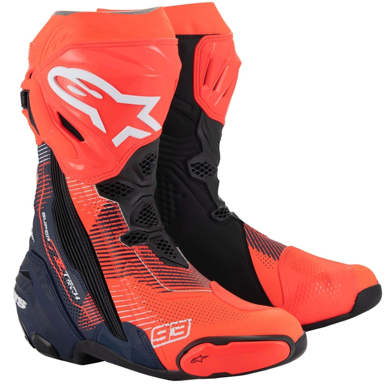 Alpinestars Supertech R Vented limited edition MM93 Marc Marquez fluo red-blue-black мотоциклетни ботуши