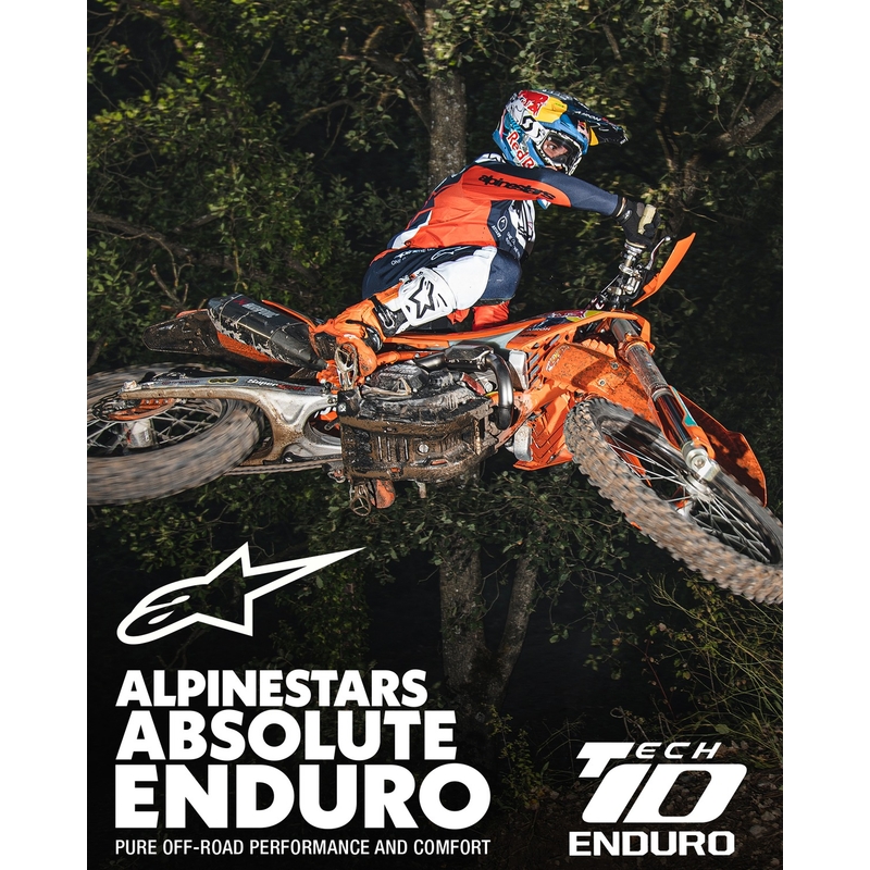 Alpinestars Tech 10 Enduro флуоро-оранжево-черно-бели ботуши за мотоциклетизъм