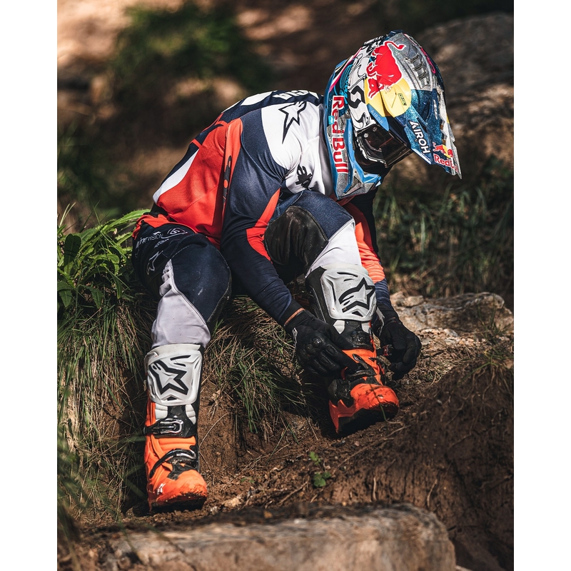Alpinestars Tech 10 Enduro флуоро-оранжево-черно-бели ботуши за мотоциклетизъм