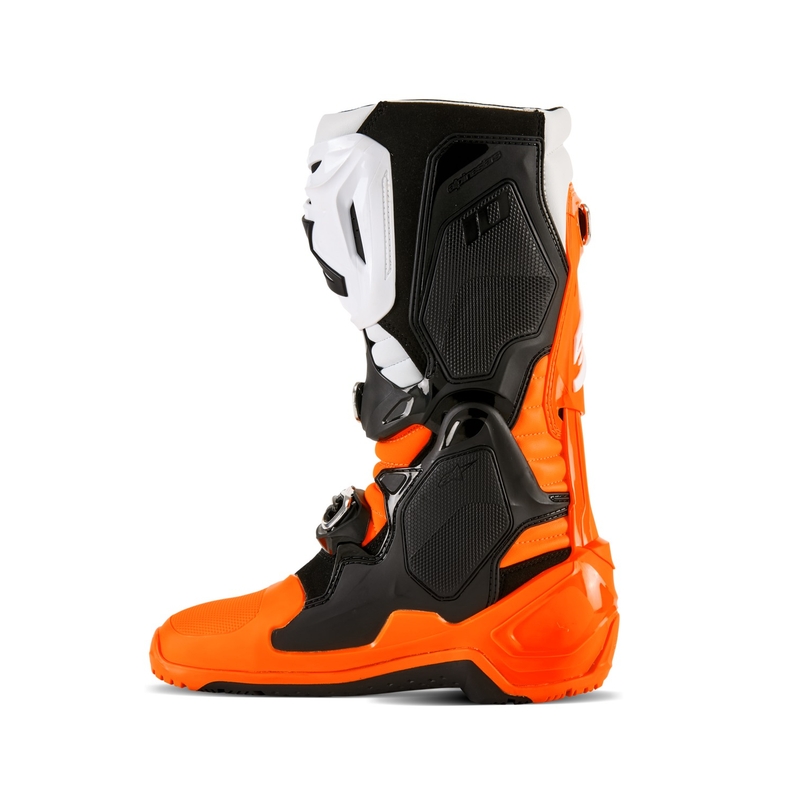 Alpinestars Tech 10 Enduro флуоро-оранжево-черно-бели ботуши за мотоциклетизъм