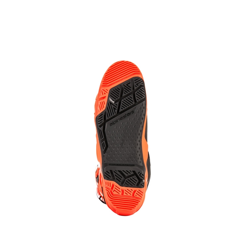 Alpinestars Tech 10 Enduro флуоро-оранжево-черно-бели ботуши за мотоциклетизъм