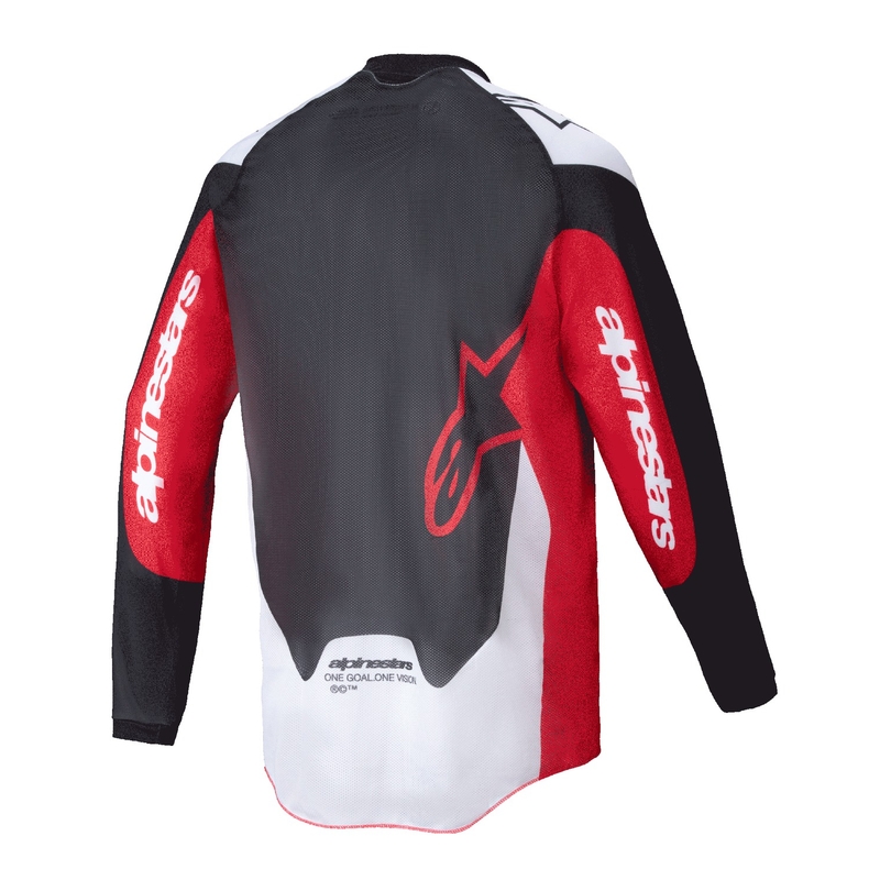 Alpinestars PRO-Dura тениска за мотокрос черно-червено-бяла