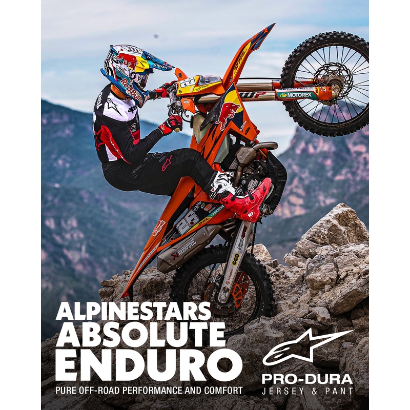 Alpinestars PRO-Dura тениска за мотокрос черно-червено-бяла