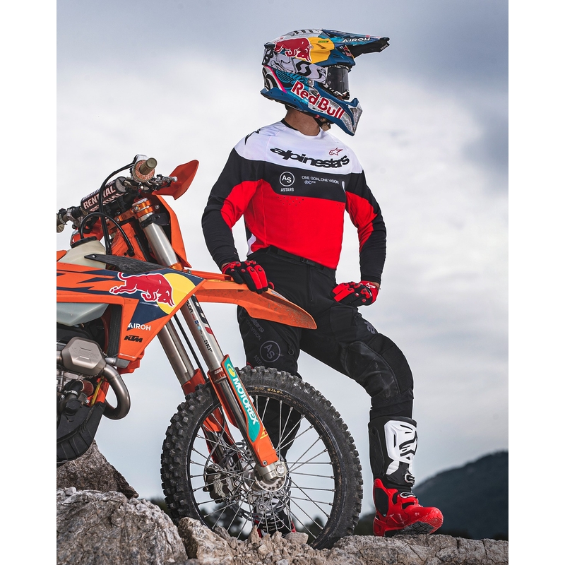 Alpinestars PRO-Dura тениска за мотокрос черно-червено-бяла