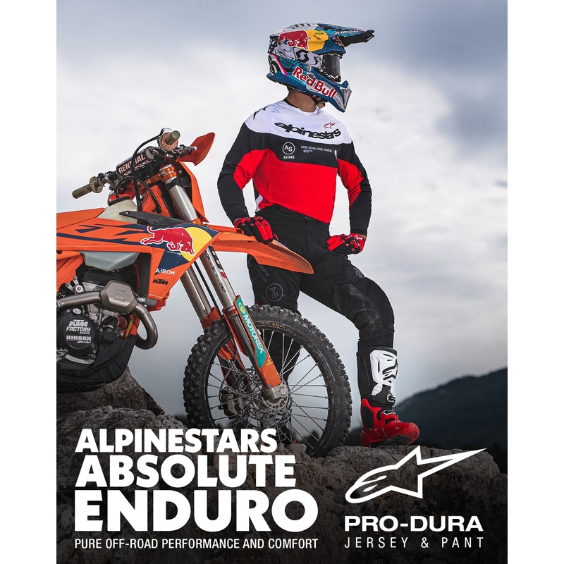 Alpinestars PRO-Dura тениска за мотокрос черно-червено-бяла