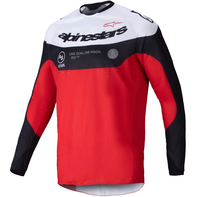 Alpinestars PRO-Dura тениска за мотокрос черно-червено-бяла