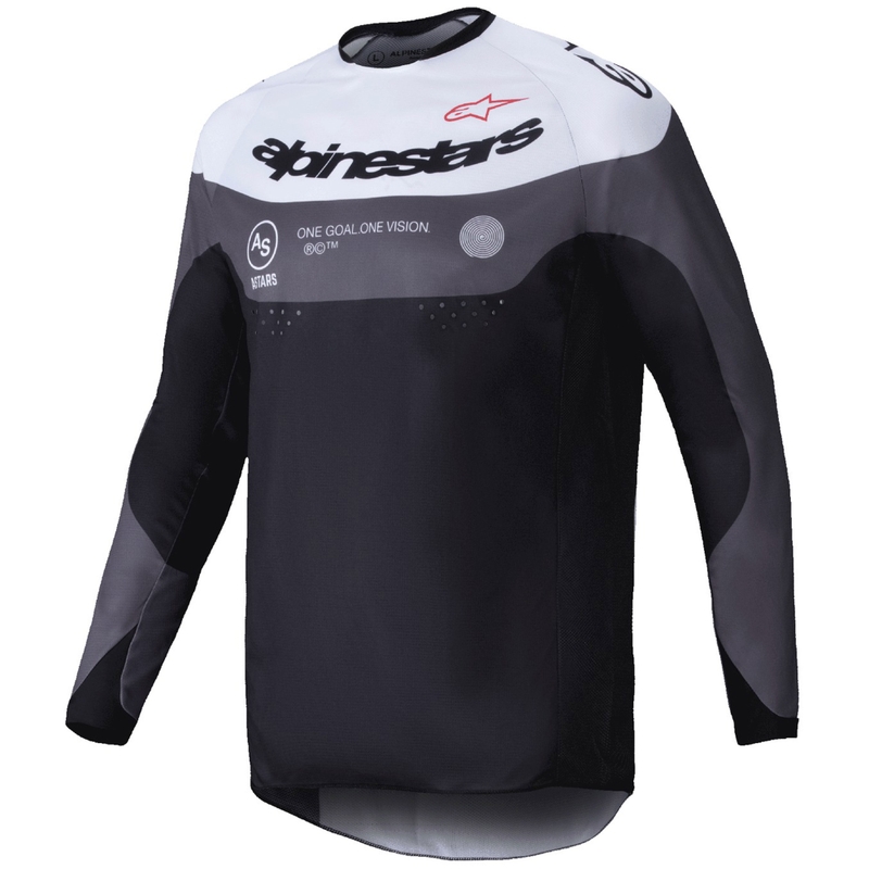 Alpinestars PRO-Dura тениска за мотокрос черно-бяла