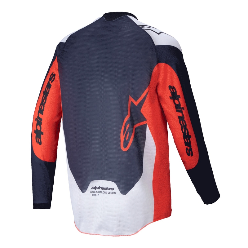 Alpinestars PRO-Dura тениска за мотокрос синьо-оранжево-бяло