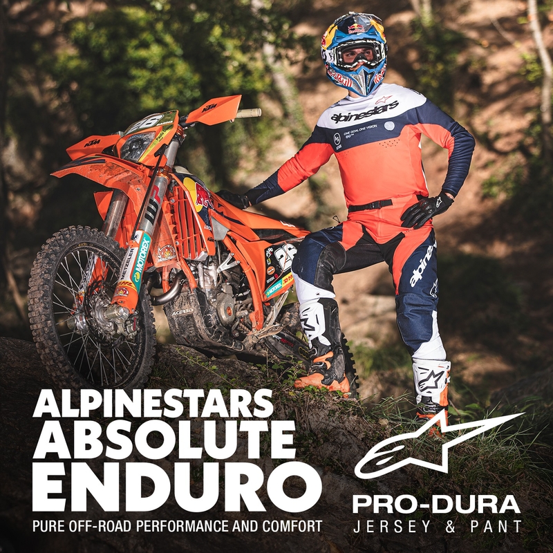 Alpinestars PRO-Dura тениска за мотокрос синьо-оранжево-бяло