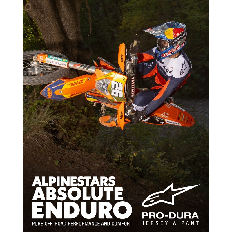 Alpinestars PRO-Dura тениска за мотокрос синьо-оранжево-бяло