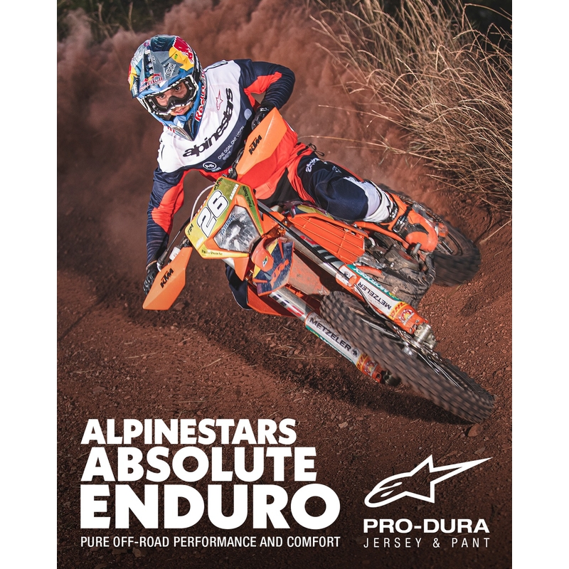 Alpinestars PRO-Dura тениска за мотокрос синьо-оранжево-бяло