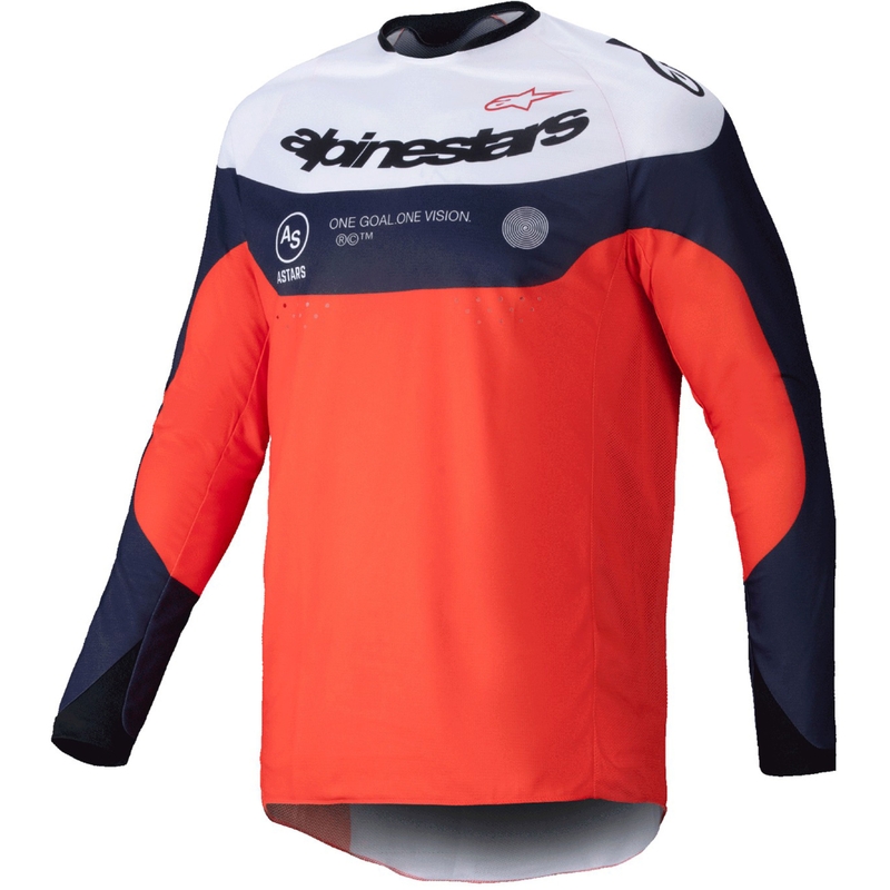 Alpinestars PRO-Dura тениска за мотокрос синьо-оранжево-бяло