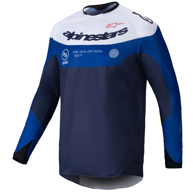 Alpinestars PRO-Dura тениска за мотокрос синьо и бяло