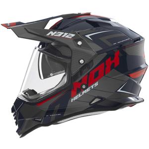 Ендуро мотоциклетна каска NOX N312 Vapor черно-синьо-червена