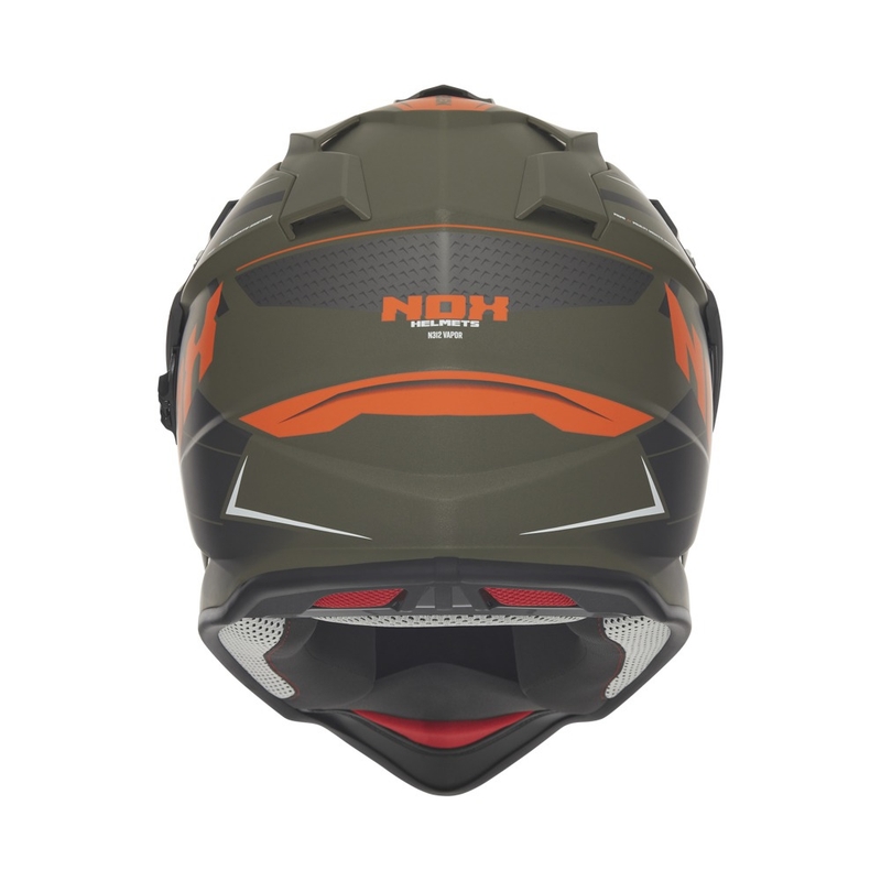 Ендуро мотоциклетна каска NOX N312 Vapor matt khaki-orange