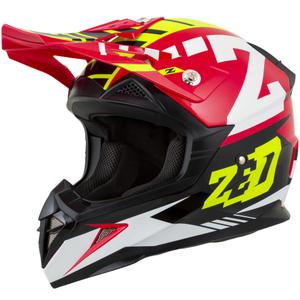 Детска мотокрос каска за мотоциклет ZED X1.9D Targa червено-жълто-черно-бяло