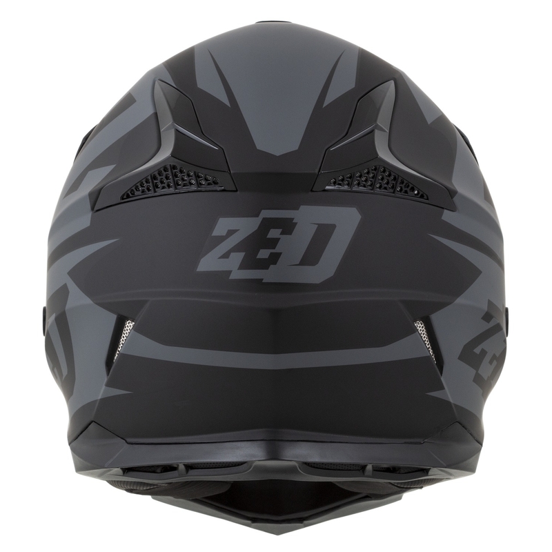 Детска каска за мотокрос за мотоциклет ZED X1.9D Targa матово сиво-черна