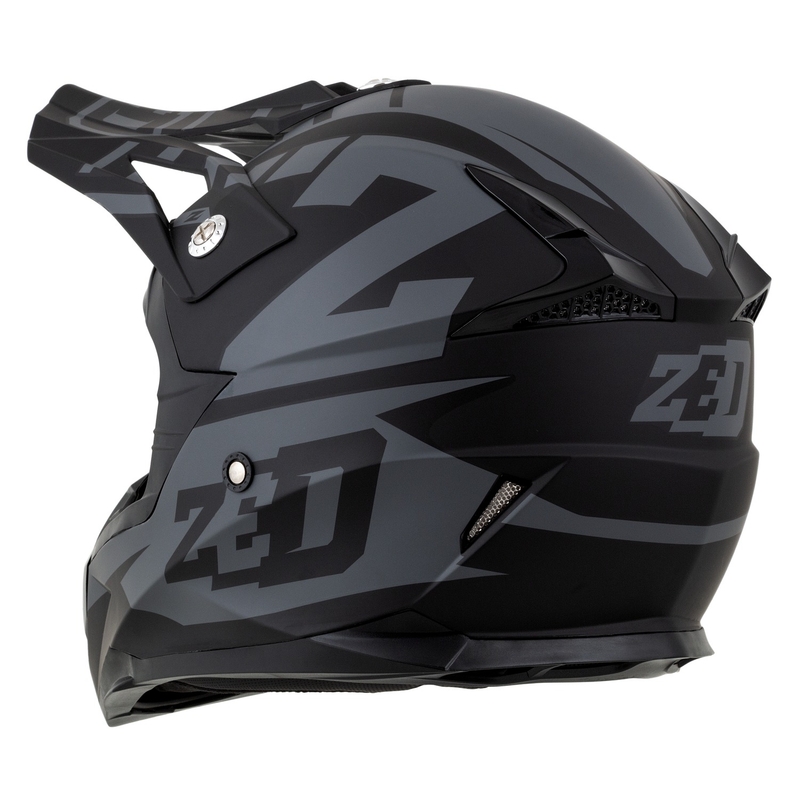 Детска каска за мотокрос за мотоциклет ZED X1.9D Targa матово сиво-черна