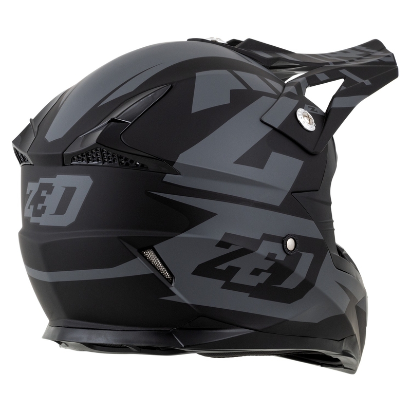 Детска каска за мотокрос за мотоциклет ZED X1.9D Targa матово сиво-черна