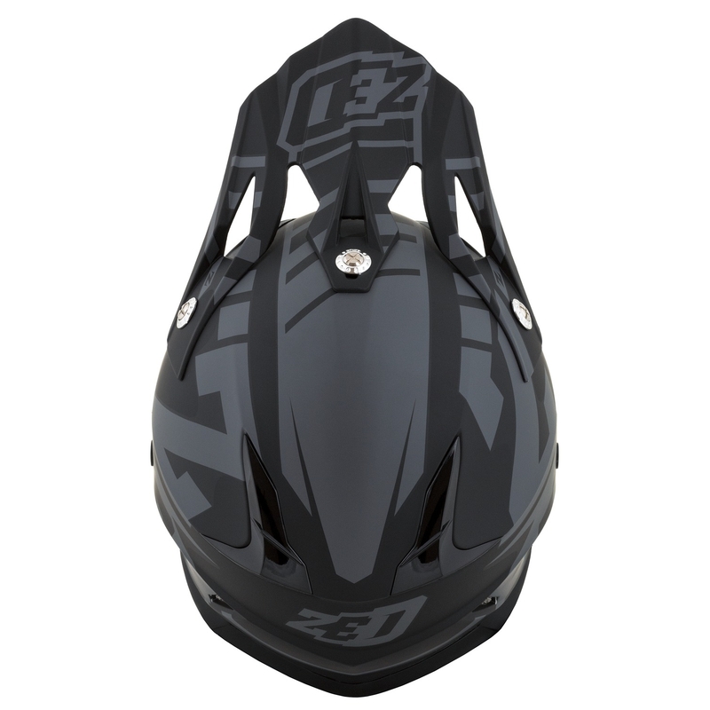 Детска каска за мотокрос за мотоциклет ZED X1.9D Targa матово сиво-черна