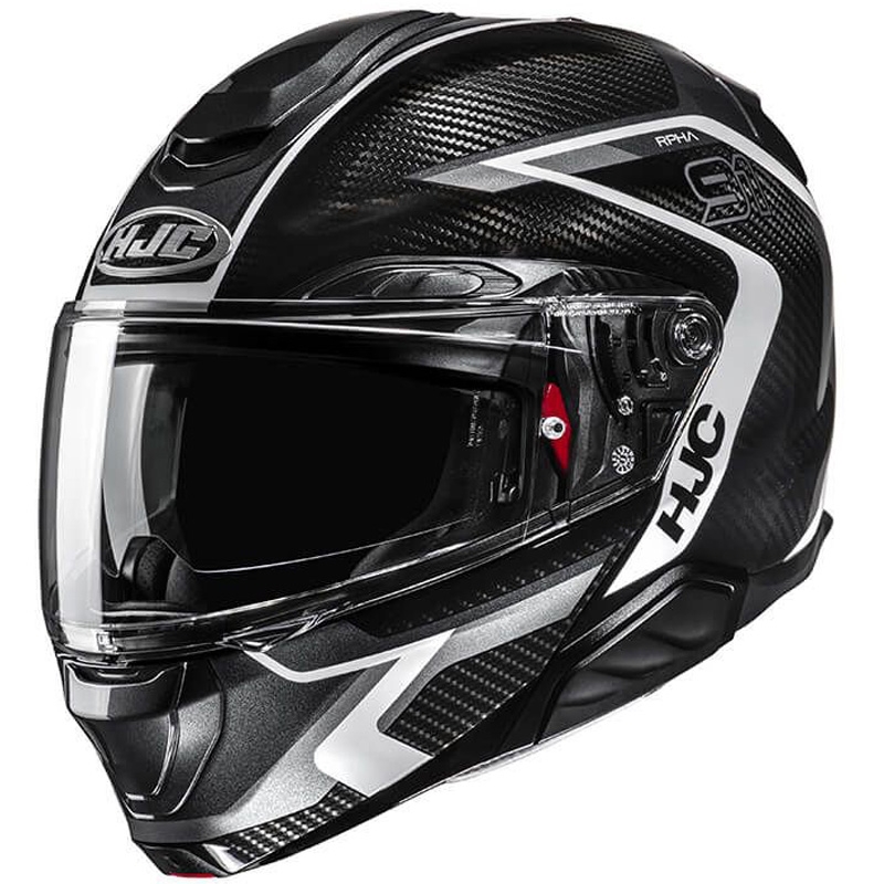 Сгъваема мотоциклетна каска HJC RPHA 91 CARBON Lagos MC5 черно-сива