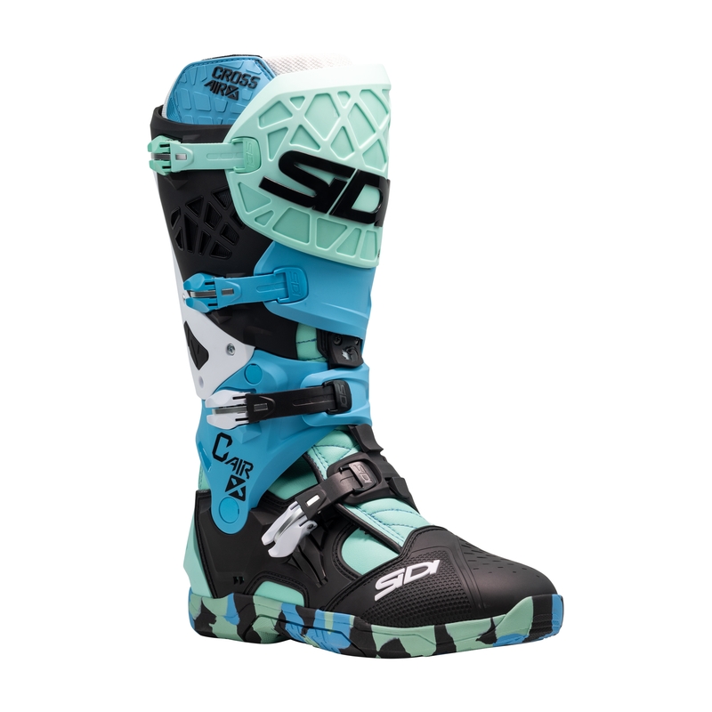 SiDi Crossair X черни и тюркоазени ботуши за мотоциклет